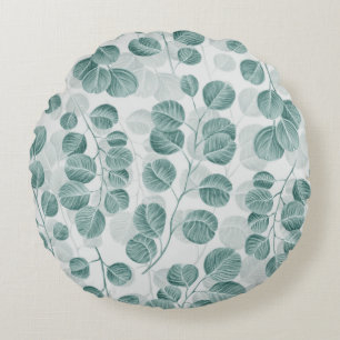 Botanical seamless pattern with vintage graphic si round cushion