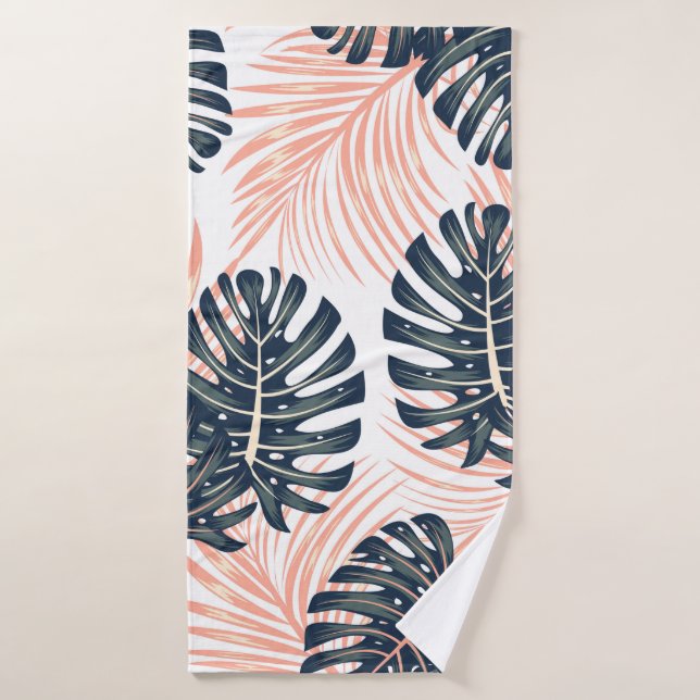 Botanical seamless tropical pattern with bright pl bath towel (Bath Towel)