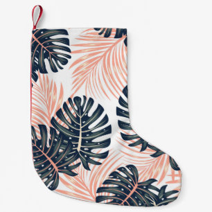 Botanical seamless tropical pattern with bright pl small christmas stocking