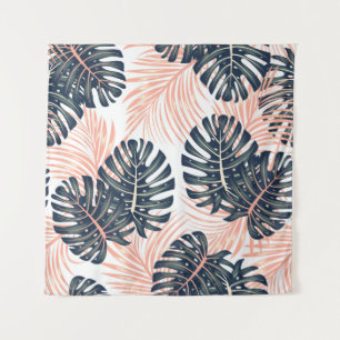 Botanical seamless tropical pattern with bright pl tapestry