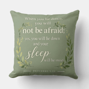 Botanical Serenity - Proverbs 3:24 Cushion