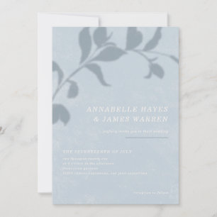 Botanical Shadow Wedding Invitation - Blue