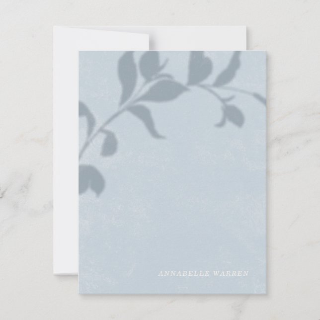 Botanical Shadow Women's Stationery - Blue Card (Front)