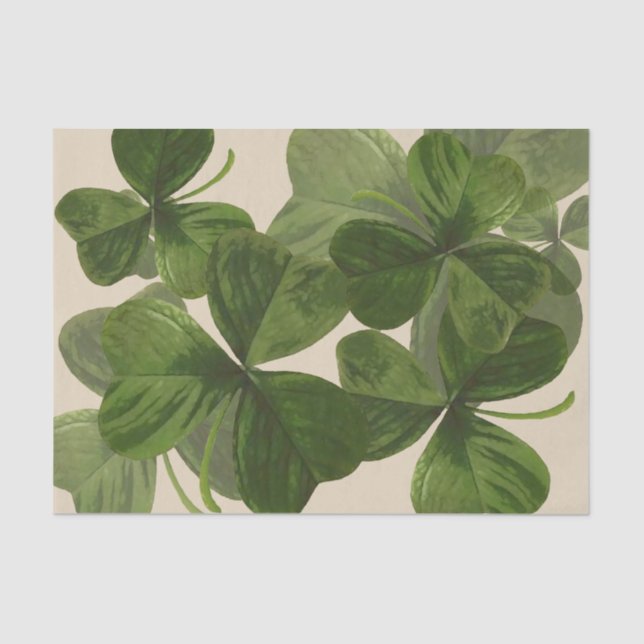 Botanical Shamrock Photos on Custom Colour Tissue Paper (Front)
