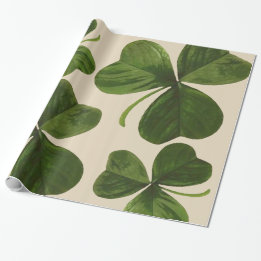 Botanical Shamrocks Photo on Custom Colour Wrapping Paper
