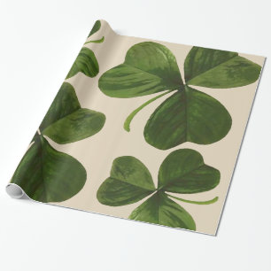 Botanical Shamrocks Photo on Custom Colour Wrapping Paper