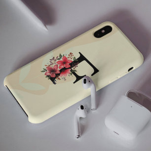Botanical Shape Boho Retro With Name 1st Capital F iPhone 16 Case