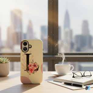 Botanical Shape Boho Retro With Name 1st Capital L iPhone 16 Case