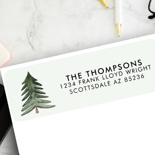 Botanical Simple Christmas Card Return Address Label