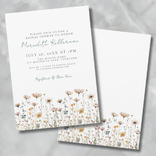 Botanical Simple Wildflower Bridal Shower Invitation