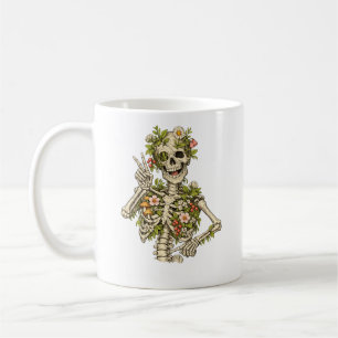 Botanical Skeleton Peace Pose – Nature’s Humour Coffee Mug