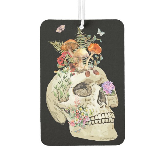 Botanical Skull Car Air Freshener (Back)
