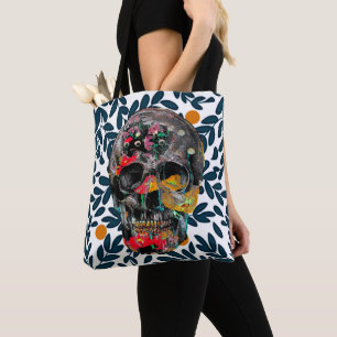 Botanical Skull Tote Bag