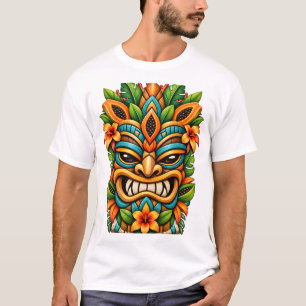 Botanical Smile Tiki Mask T-Shirt