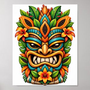 Botanical Smile Tiki Poster