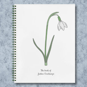 Botanical Snowdrop Pastel Flower Notebook