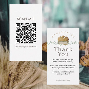 Botanical Sourdough Bread Leave a Review QR Code Business Card