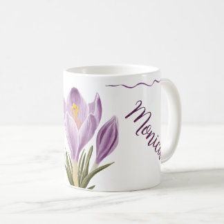 Botanical Spring Crocus Flower Coffee Mug