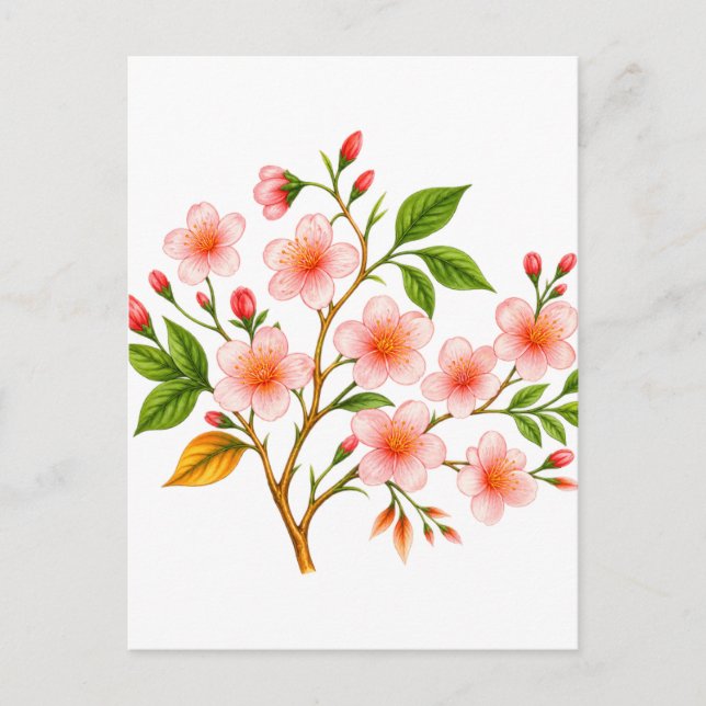 Botanical Spring Design Holiday Postcard (Front)