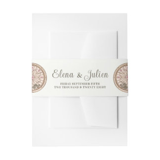 Botanical Stained Glass Wedding Invitation Belly Band