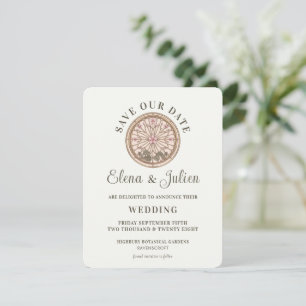 Botanical Stained Glass Wedding Save The Date