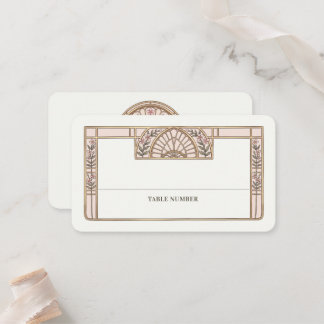 Botanical Stained Glass Wedding Writable Flat Place Card
