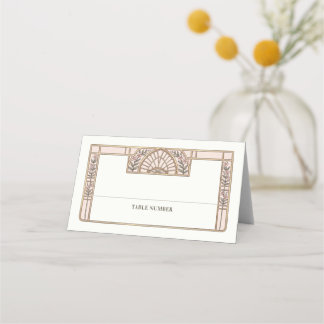 Botanical Stained Glass Wedding Writable Place Card