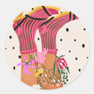 Botanical Steps Classic Round Sticker