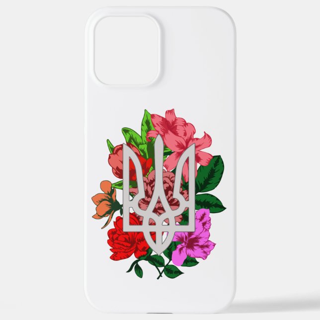 Botanical still and Ukrainian trident tryzub iPhone Case (Back)