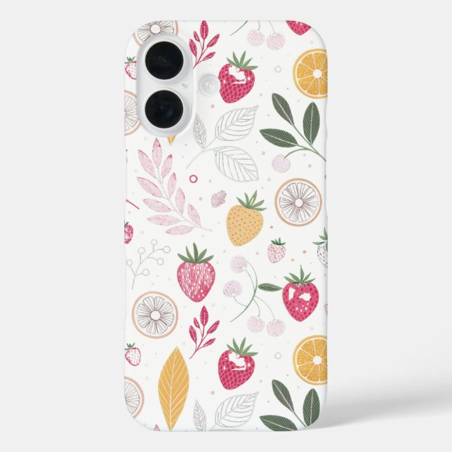“Botanical Strawberry Lemon iPhone iPad Case” Case-Mate iPhone Case (Back)