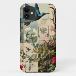 Botanical style collage design iPhone 11 case