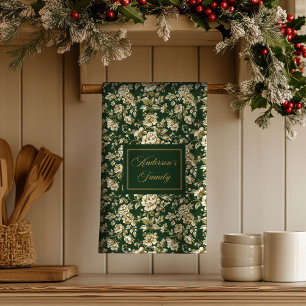 Botanical Style Personalized Chic Kitchen Towel 