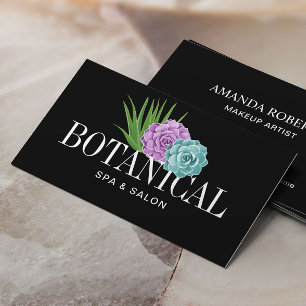 Botanical Succulent Aloe Vera Nature Salon & Spa Business Card