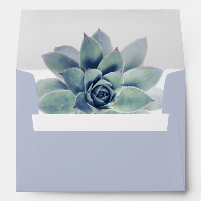 Botanical Succulent Elegant Wedding Invitation Envelope (Back (Bottom))