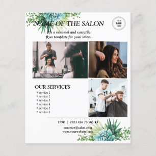 Botanical Succulent Salon Services Flyer Template