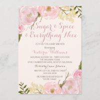 Botanical Sugar & Spice Girl Baby Shower Invite