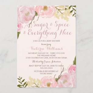 Botanical Sugar & Spice Girl Baby Shower Invite