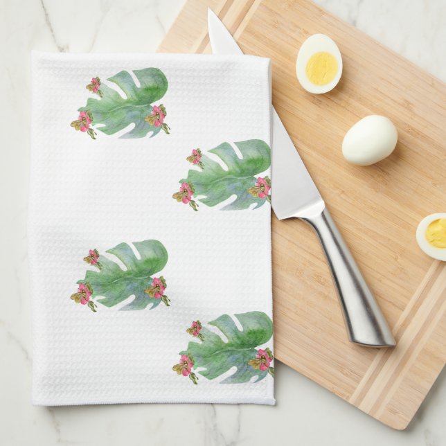 Botanical summer decor kitchen towel  (Quarter Fold)