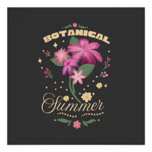 Botanical Summer Floral Wildflower Cottagecore Poster
