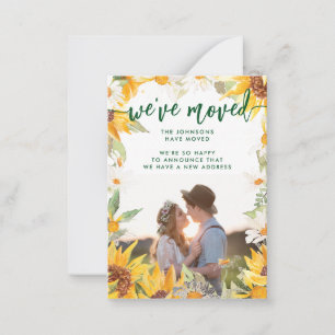 Botanical Sun Flower Photo Moving Announcement