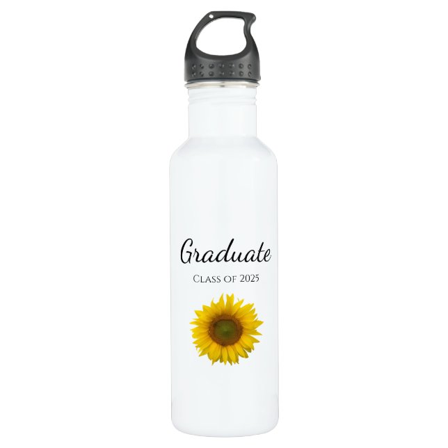 Botanical Sunflower Class of 2025 Graduation  710 Ml Water Bottle (Front)