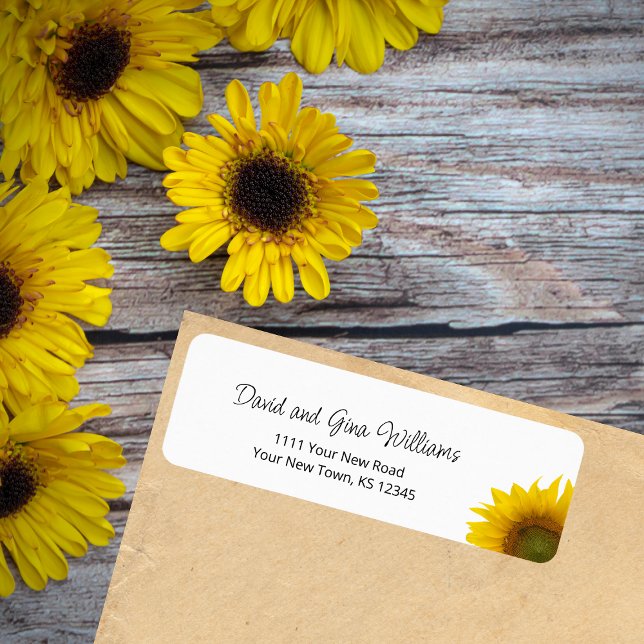 Botanical Sunflower Simple Elegant Return Address Label (Creator Uploaded)