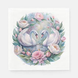 Botanical Swan Napkins