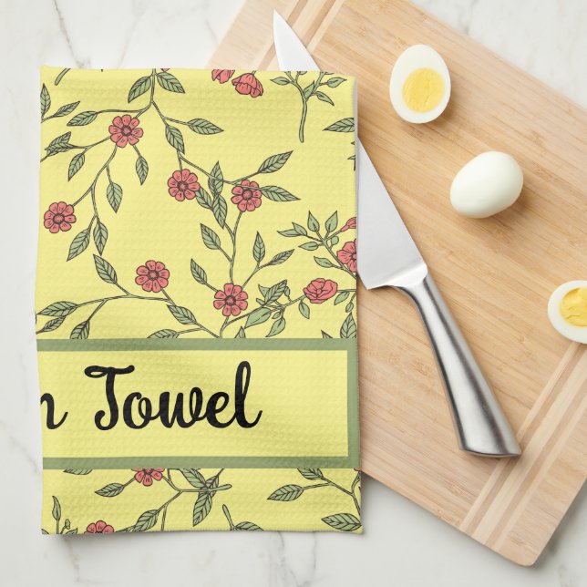  Botanical Template  Tea Towel (Quarter Fold)