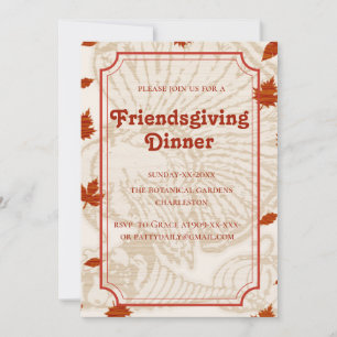 botanical teracotta tones  Friendsgiving  Invitation
