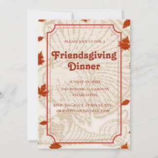 botanical teracotta tones Friendsgiving Invitation