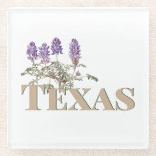 Botanical Texas Bluebonnet 2 Glass Coaster