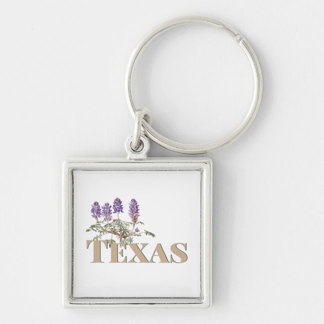 Botanical Texas Bluebonnet 2  Key Ring (Front)