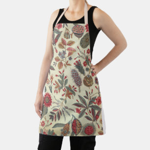 Botanical textile design apron