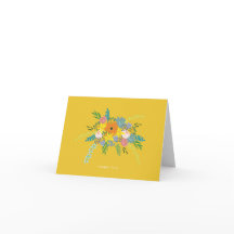 Botanical Thank You Card - Yellow